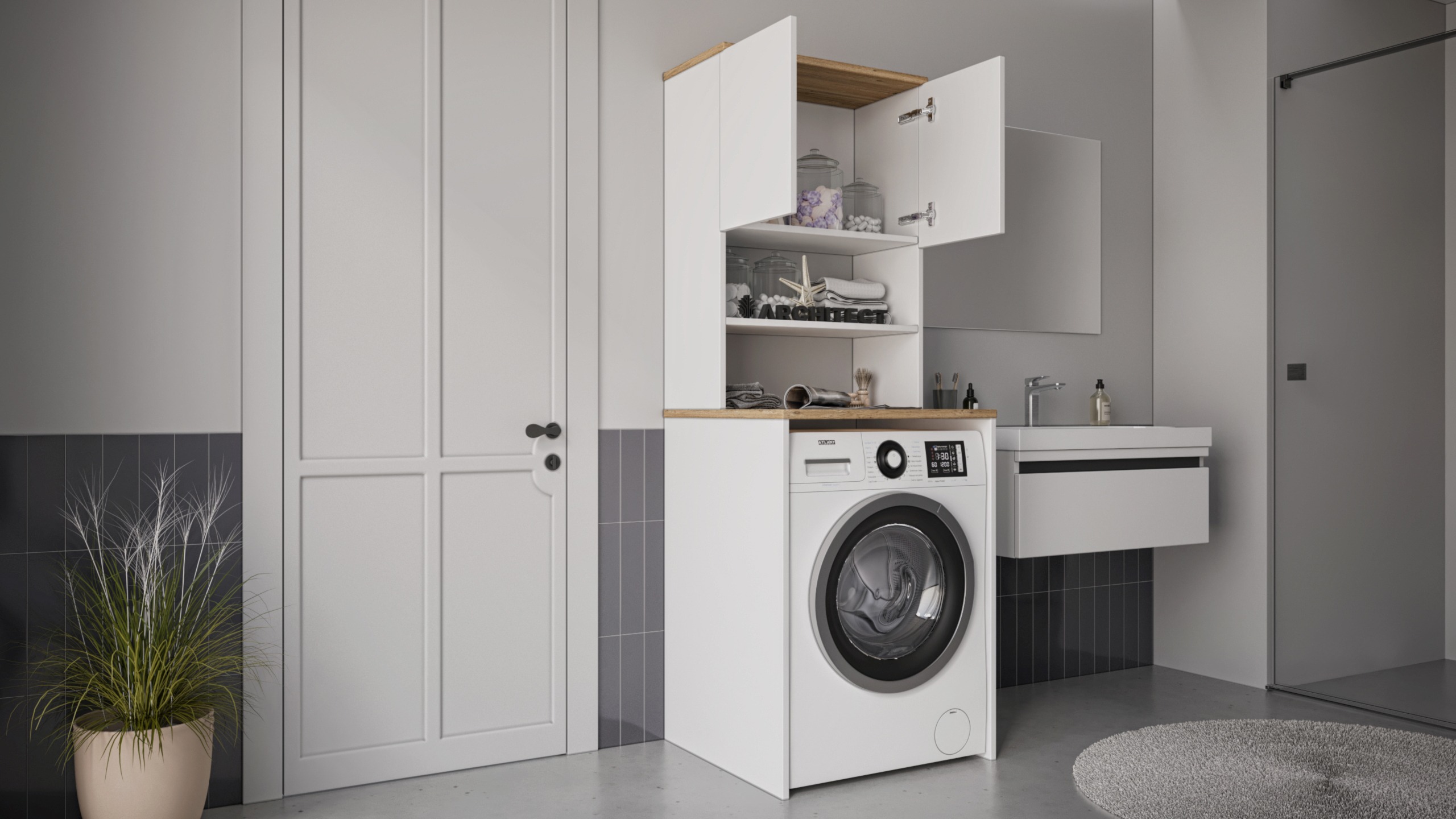 Çamaşır Makine Dolap 2